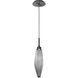 Rock Crystal LED 4.2 inch Matte Black Pendant Ceiling Light in 3000K LED, Chilled Smoke