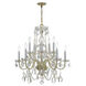 Traditional Crystal 10 Light 26 inch Polished Brass Chandelier Ceiling Light
