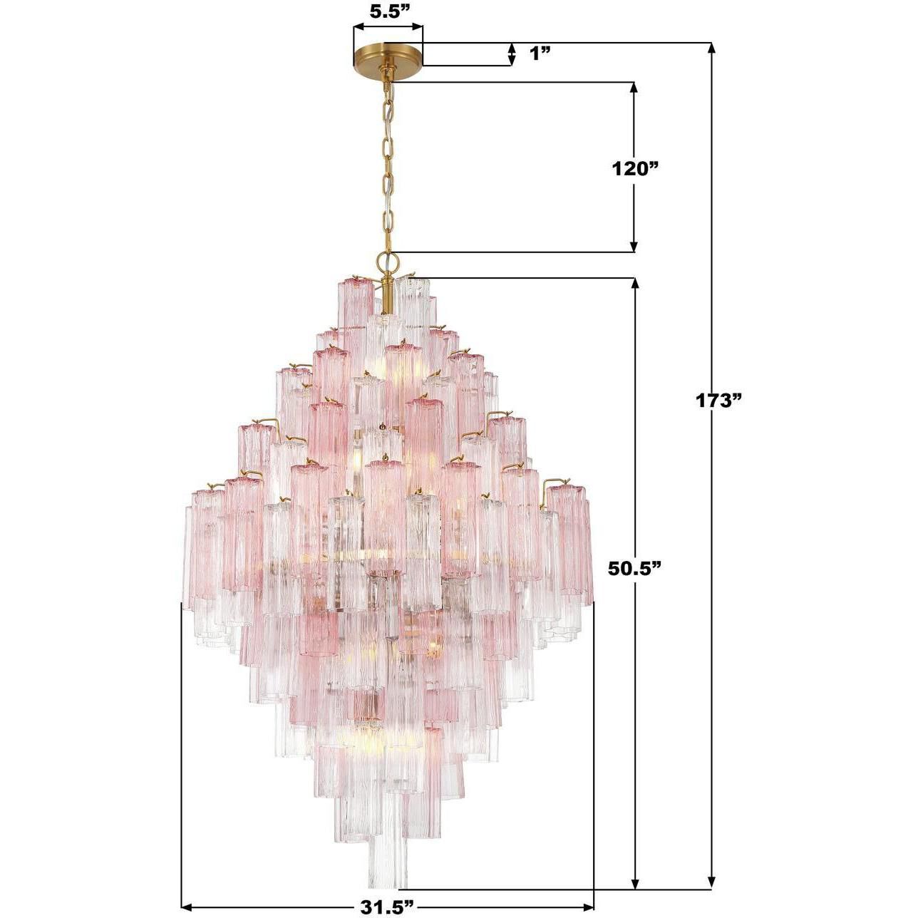 Addis 20 Light 31.5 inch Aged Brass Chandelier Ceiling Light in Spring