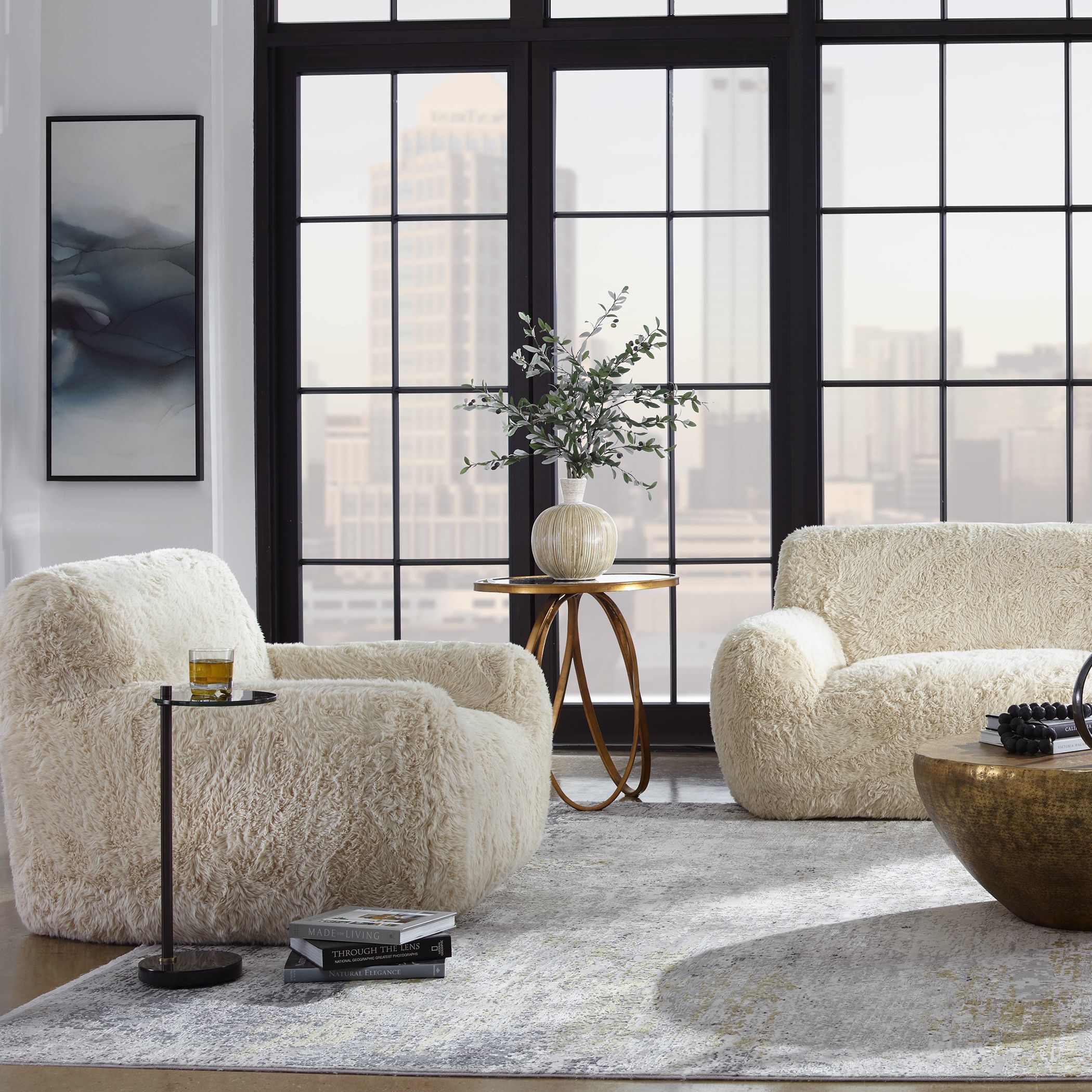 Cooper faux sheepskin lounge chair best sale