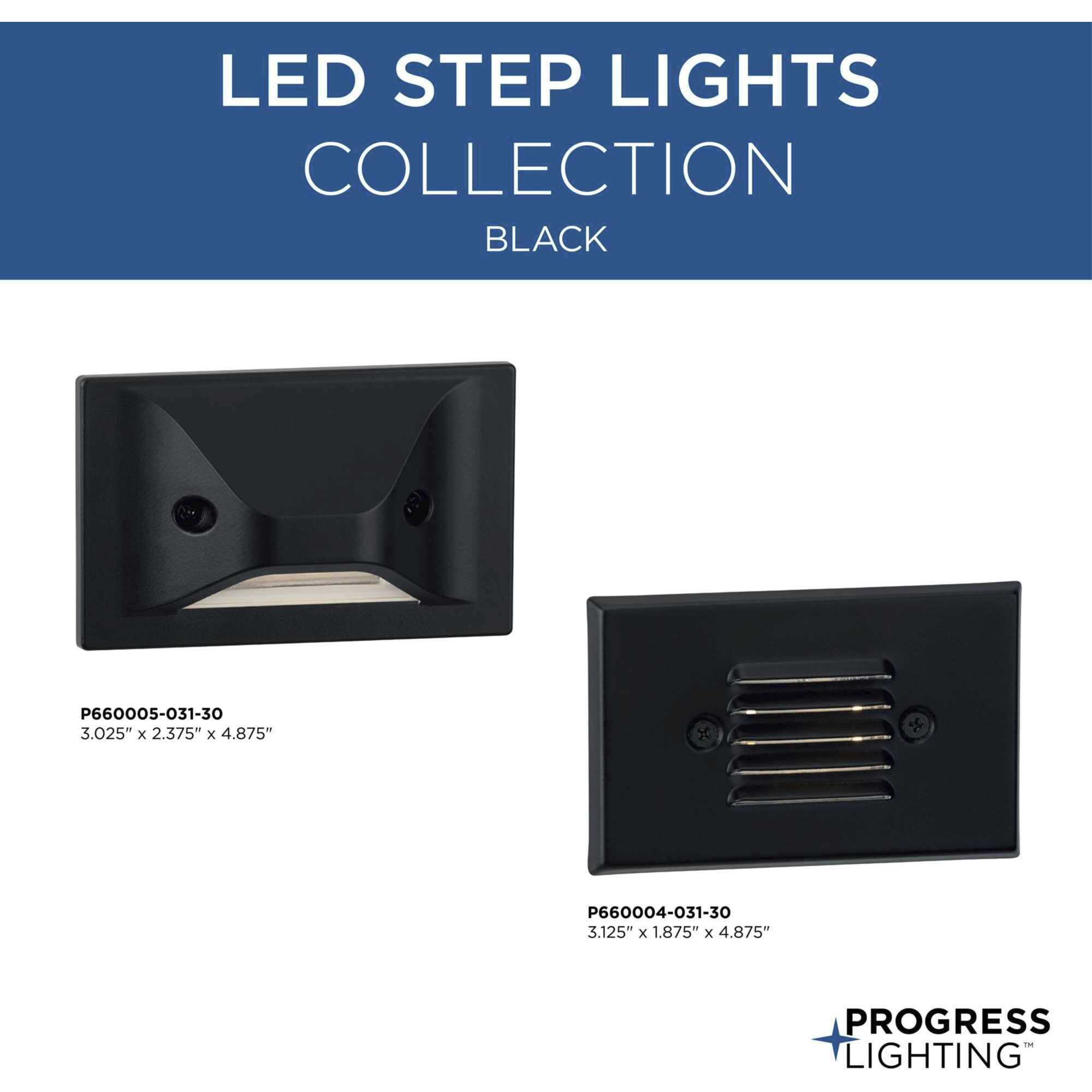LED Step Lights 120 4.5 watt Black Indoor/Outdoor Step Light, Progress LED
