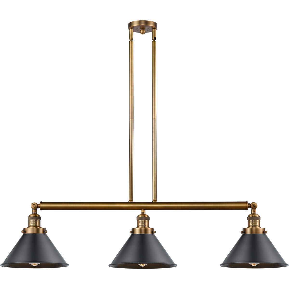 Franklin Restoration Briarcliff 3 Light 43 inch Brushed Brass Island Light Ceiling Light