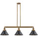 Franklin Restoration Briarcliff 3 Light 43 inch Brushed Brass Island Light Ceiling Light