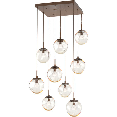 Aster LED LED Burnished Bronze Chandelier Ceiling Light, Square Multi-Pendant