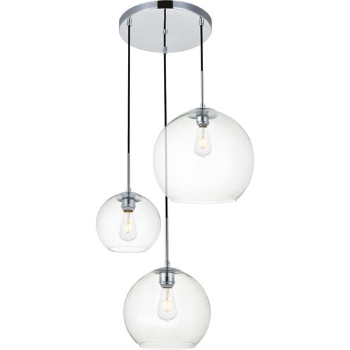 Baxter 3 Light 21 inch Chrome Pendant Ceiling Light