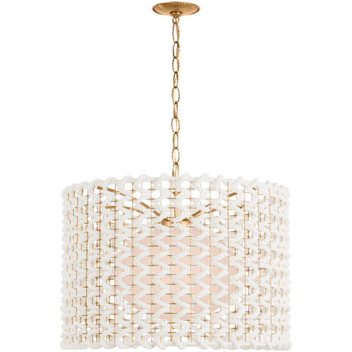Fisher Weisman Catania LED 30 inch Antique-Burnished Brass Hanging Shade Ceiling Light