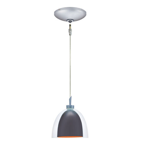 Lina 1 Light 5 inch Satin Nickel Mini Pendant Ceiling Light in Lina Gun Metal/Orange