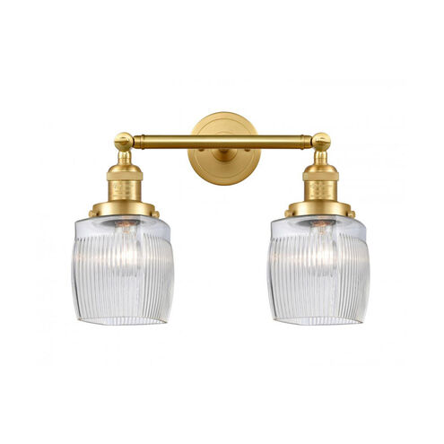 Franklin Restoration Colton 2 Light 16 inch Satin Gold Bath Vanity Light Wall Light, Franklin Restoration
