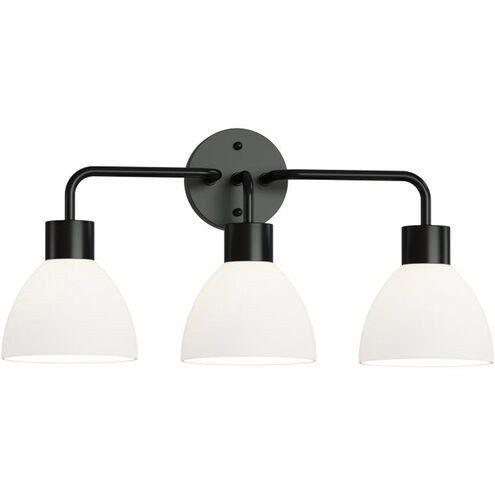 Coraline 3 Light 23 inch Black Bath Vanity Wall Light