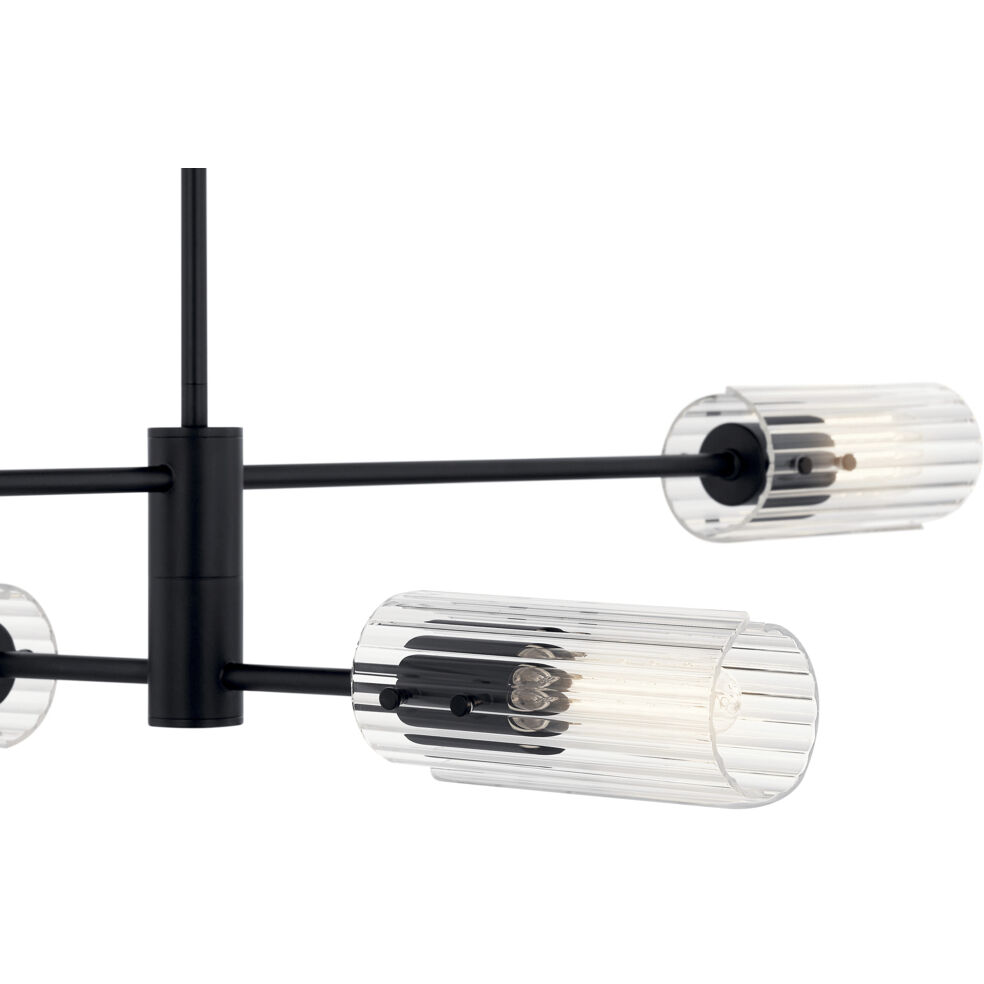 Velestino 4 Light 5.25 inch Black Chandelier Linear Ceiling Light