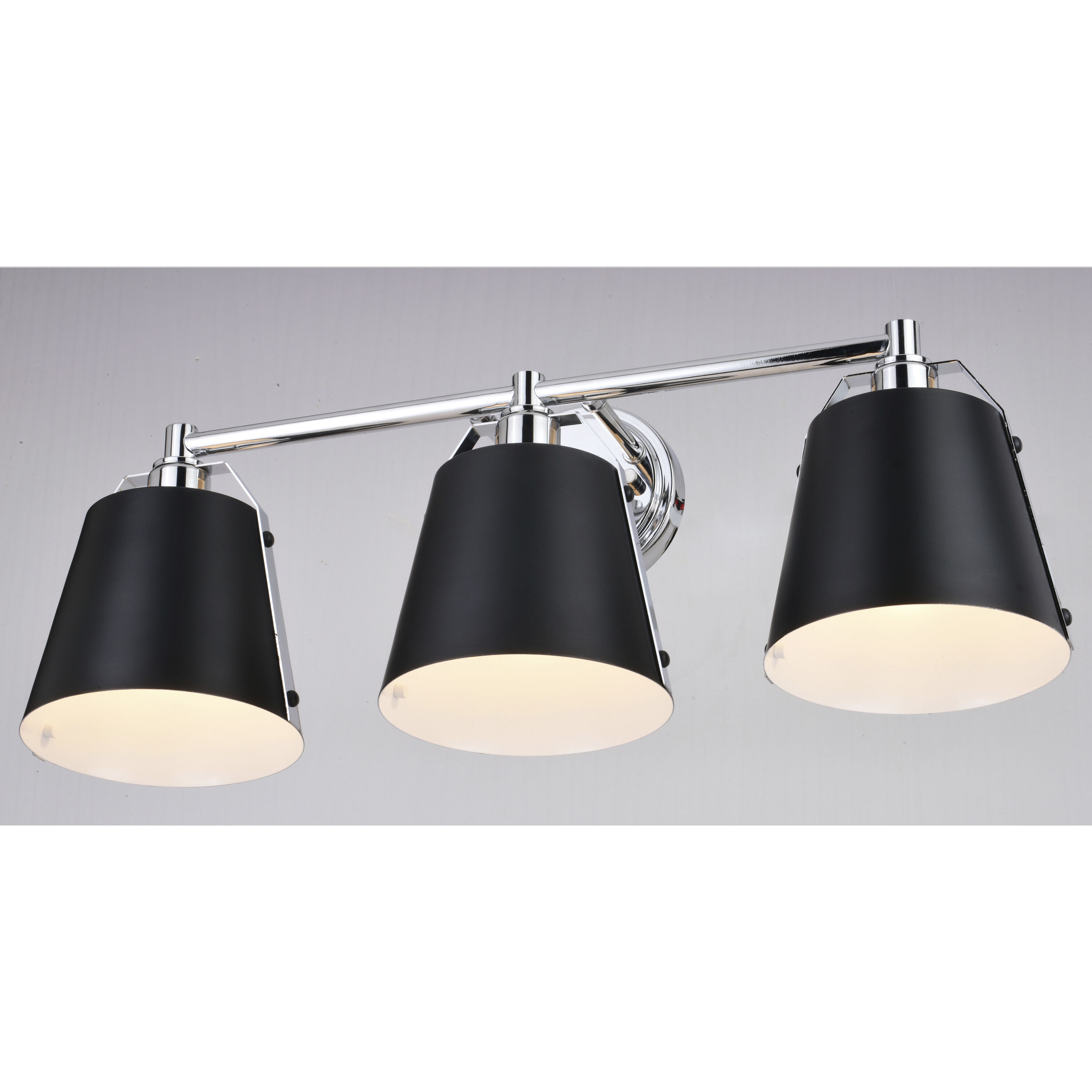 Barrington LED 24.25 inch Matte Black and Chrome Bathroom Light Wall Light in 3