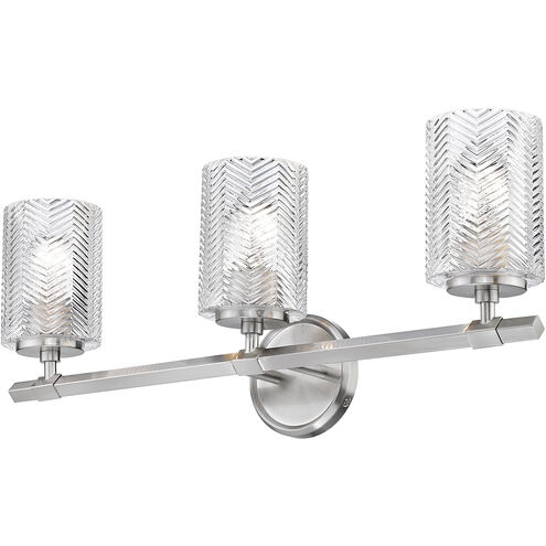 Dover Street 3 Light 24.5 inch Brushed Nickel Vanity Wall Light