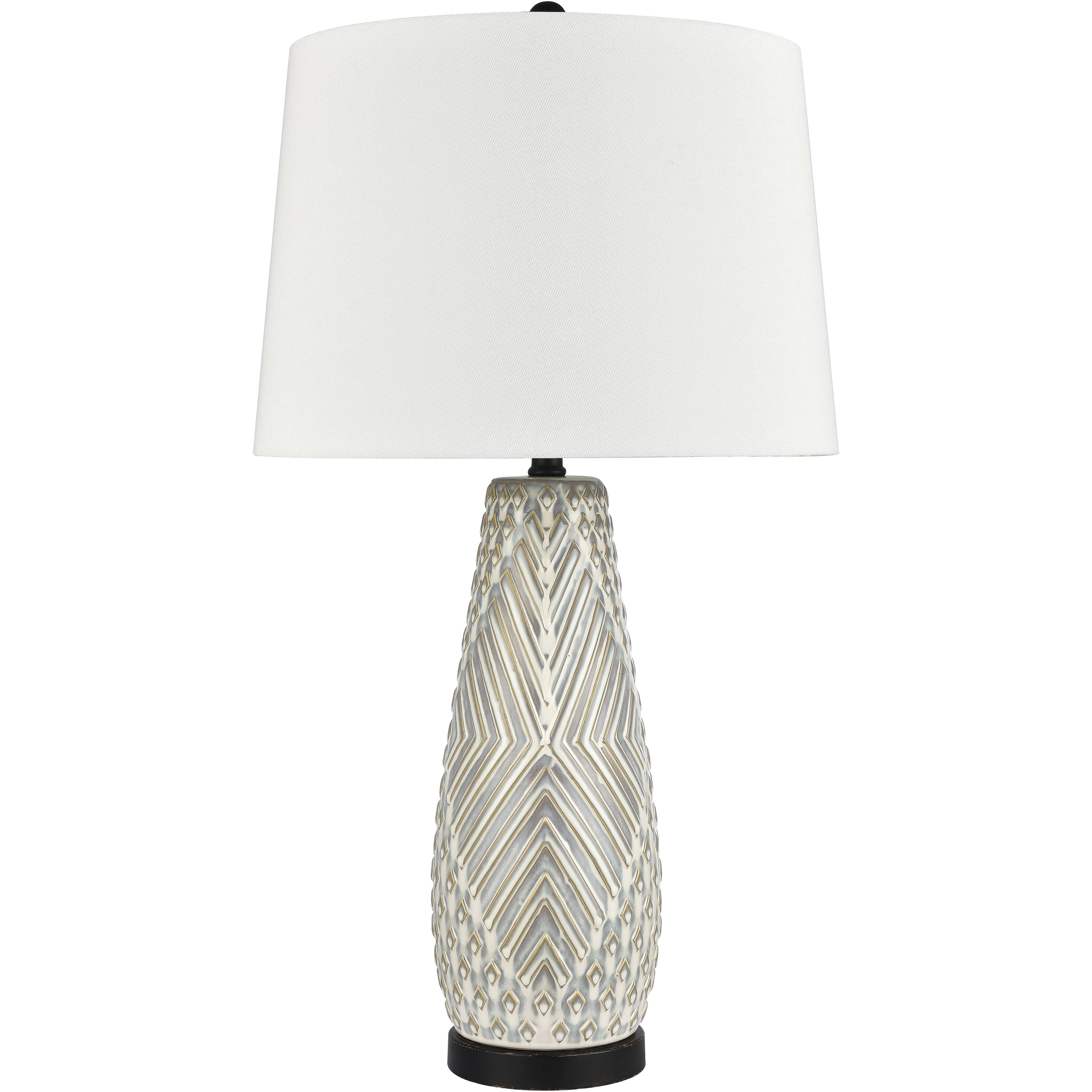 Whitland 30 inch 150 watt Gray Glazed with Matte Black Table Lamp Portable Light