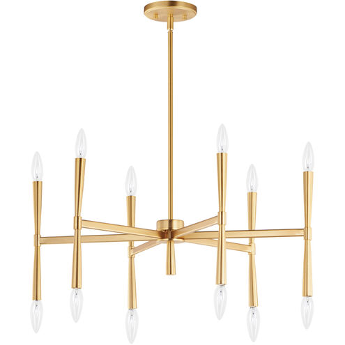 Rome 12 Light 29 inch Satin Brass Chandelier Ceiling Light