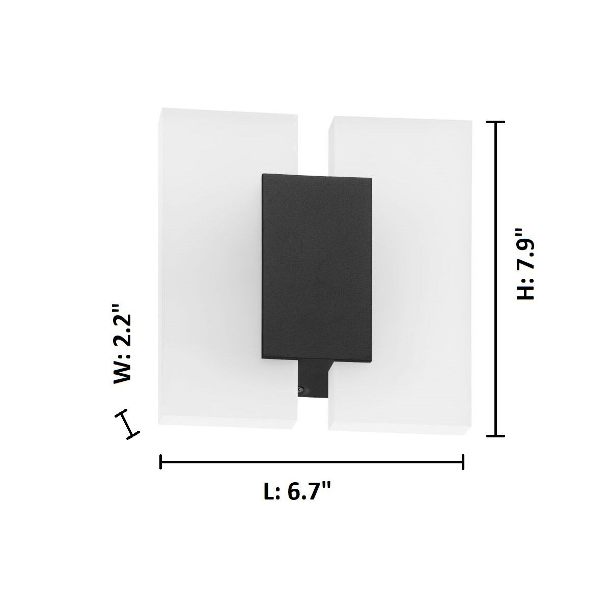Metrass 2 LED 6.7 inch Matte Black ADA Wall Sconce Wall Light