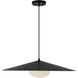 Cruz LED 24 inch Metal - Black/White Pendant Ceiling Light in Metal - Black and White, Spun Aluminum Shade