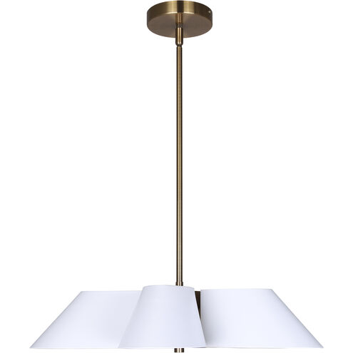 Daxton 5 Light 21.5 inch Matte White and Gold Chandelier Ceiling Light