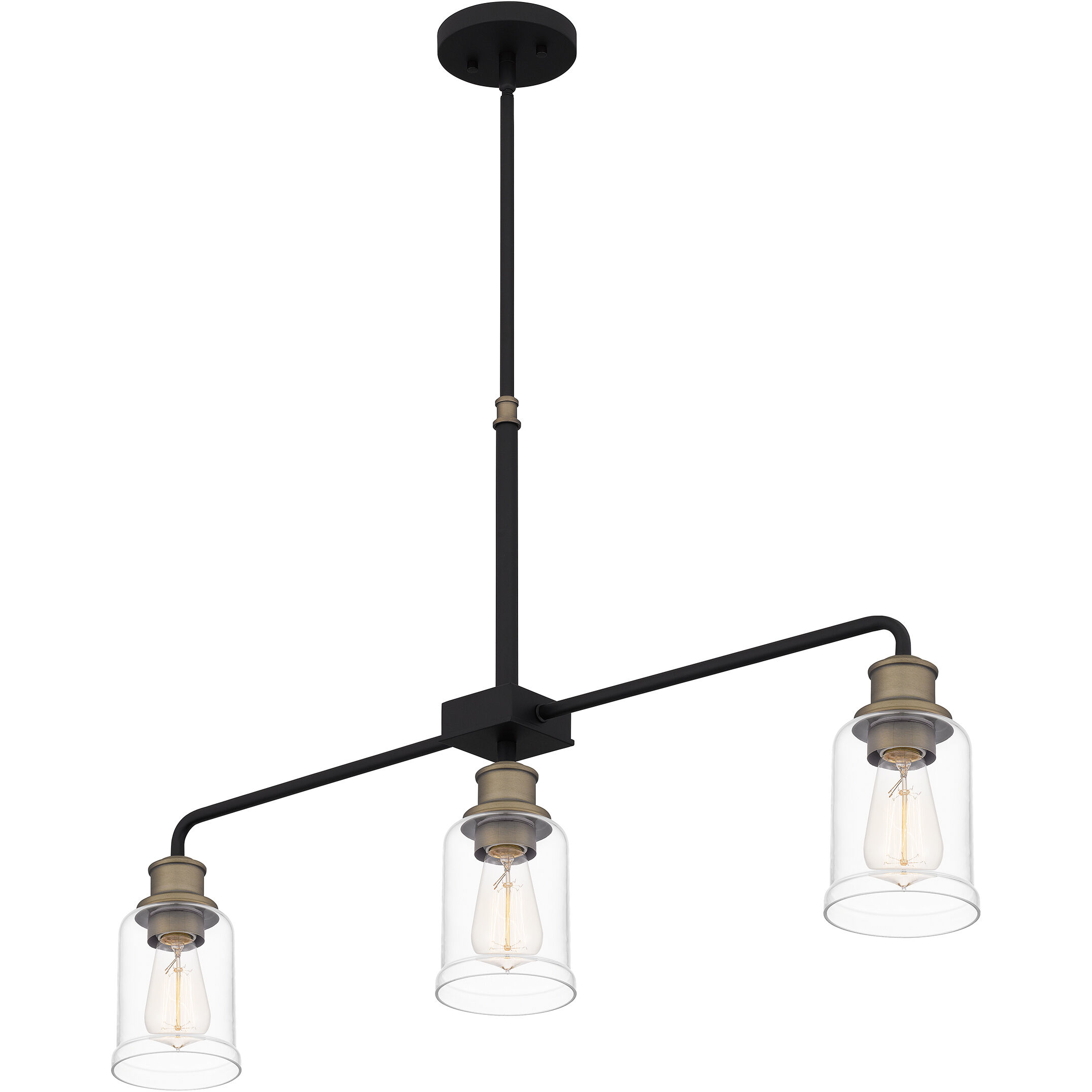 Cox 3 Light 36 inch Matte Black Island Light Ceiling Light