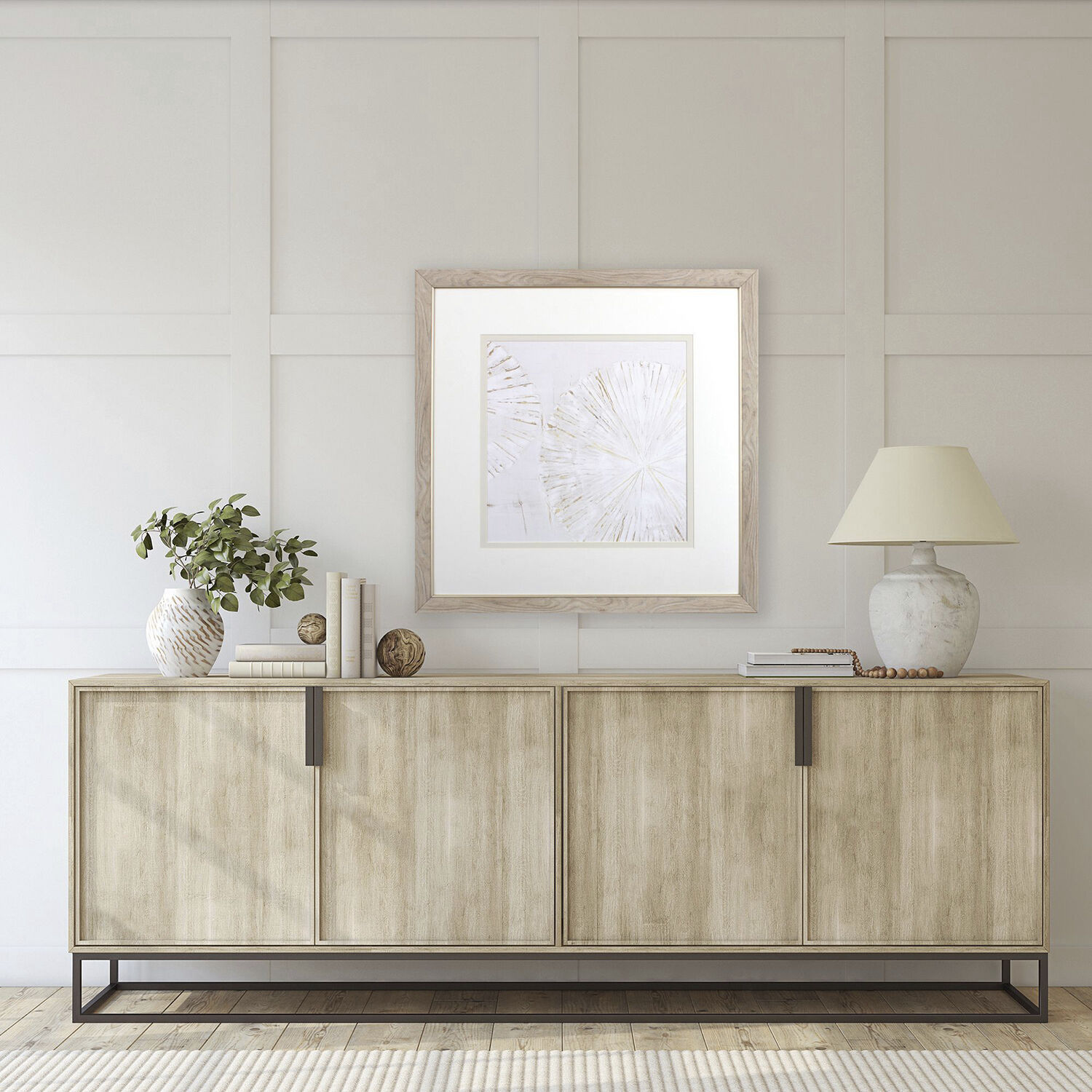 Choir Neutral and Gray and Metallic Framed Art, Propac