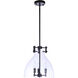 Chardonnay 3 Light 13.25 inch Flat Black Pendant Ceiling Light
