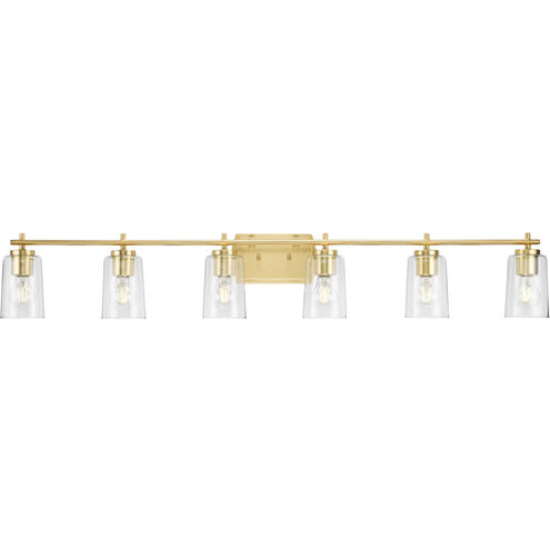 Adley 6 Light 49 inch Satin Brass Bath Vanity Wall Light