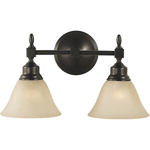 Taylor 2 Light 16 inch Siena Bronze with Amber Marble Glass Shade Sconce Wall Light in Sienna Bronze