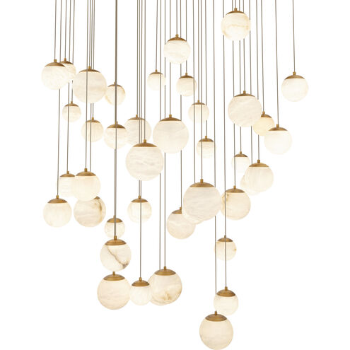 Pisces 41 Light 36 inch Aged Brass Pendant Ceiling Light