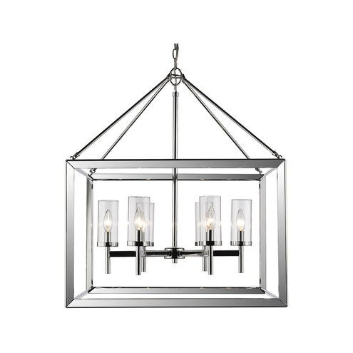 Smyth 6 Light 27 inch Chrome Chandelier Ceiling Light in Clear Glass