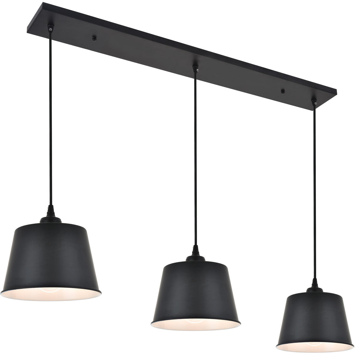 Nota 3 Light 41 inch Black Pendant Ceiling Light