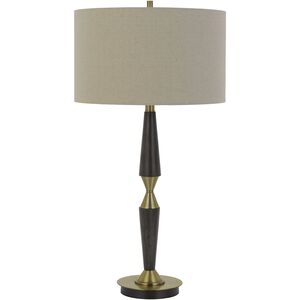 Pescara 31 inch 150 watt Espesso with Antique Brass Accents Table Lamp Portable Light