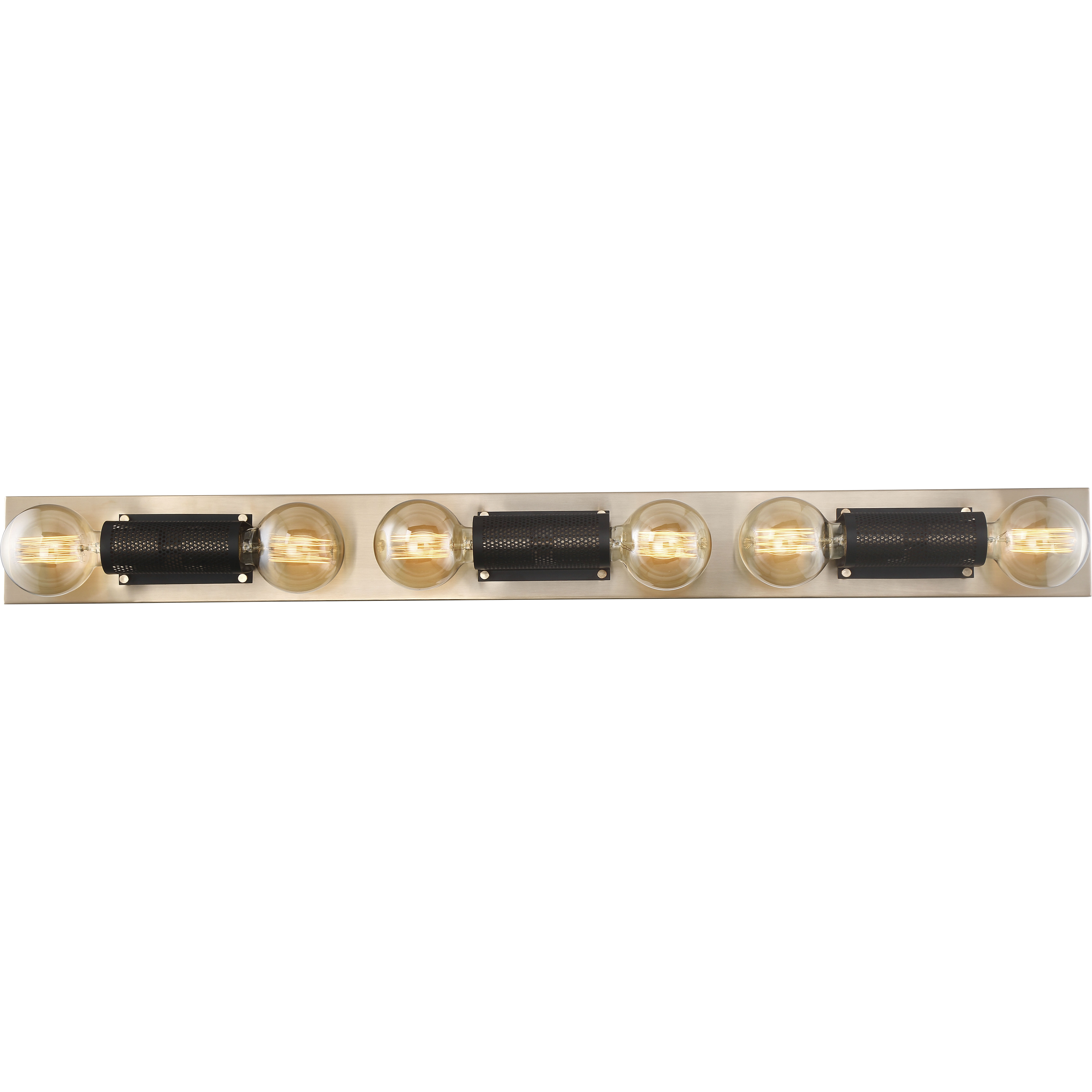 Passage 6 Light 45 inch Copper Brushed Brass and Black Vanity Light Wall Light