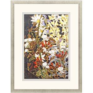 Wildflowers Yellow and Black and Purple and White Framed Art