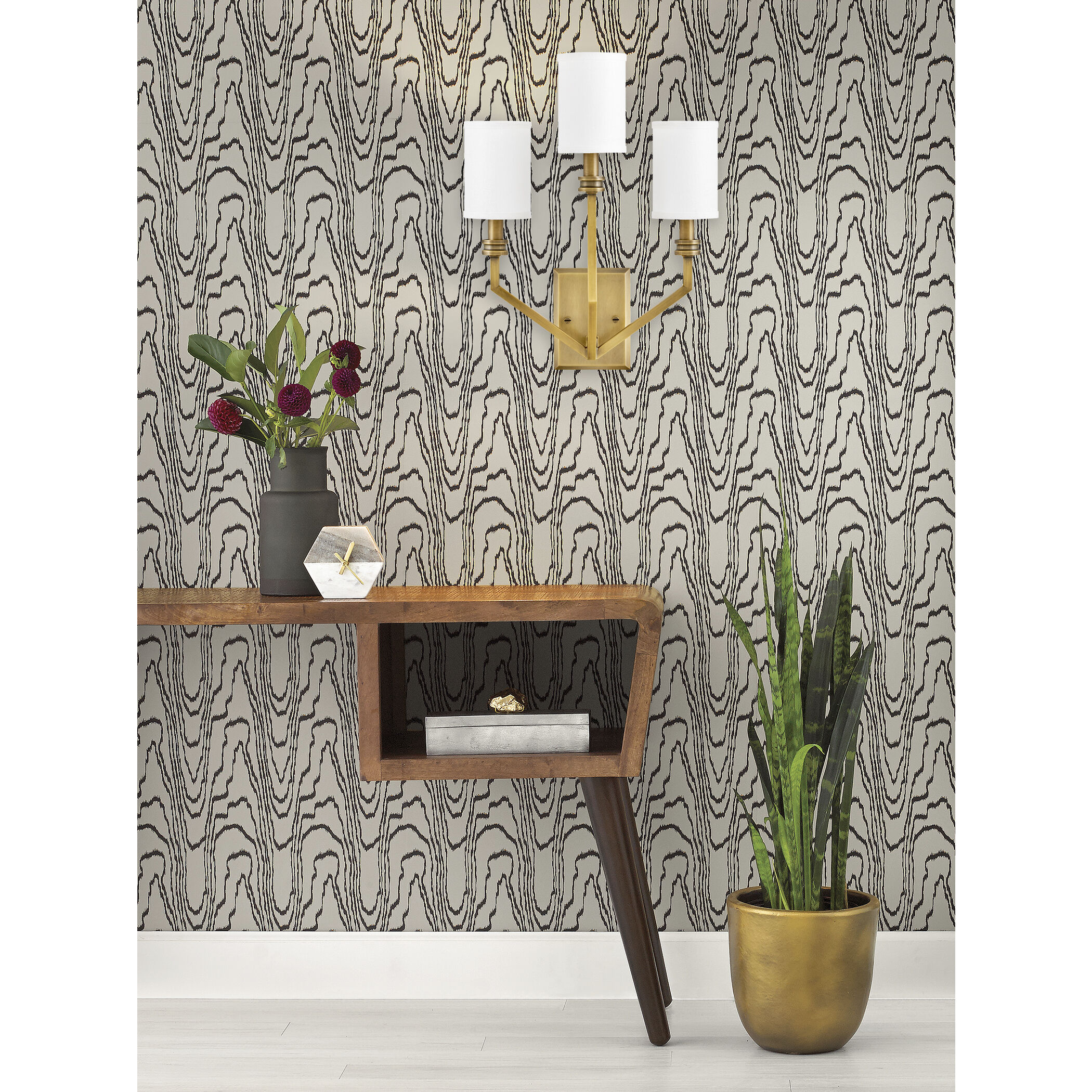 Moore 3 Light 15 inch Heritage Brass Interior Wall Mount Wall Light