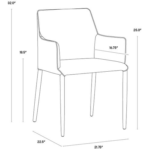 Renee Armour Grey / Dark Slate Dining Armchair