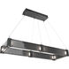 Parallel LED Matte Black Linear Pendant Ceiling Light in 3000K LED, Smoke Granite, Rectangular