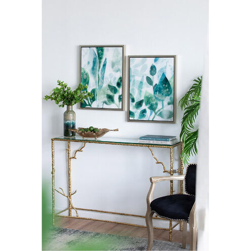 Leaves in Shades of Greens 25.4 X 19.1 inch Printed Acrylic Wall Art