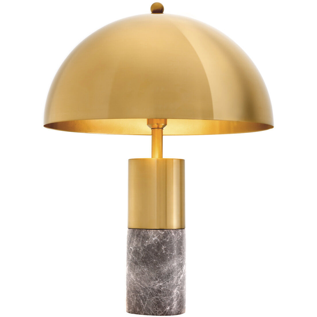 Flair 27.56 inch 40 watt Grey Marble with Brass Table Lamp Portable Light, Large