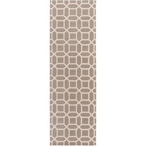 Lucka 96 X 30 inch Brown and Neutral Runner, Wool