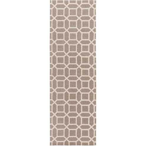 Lucka 96 X 30 inch Brown and Neutral Runner, Wool