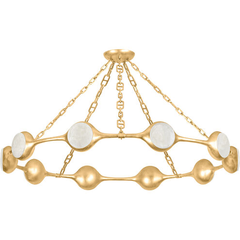 Riviere LED 51.5 inch Vintage Gold Leaf Chandelier Ceiling Light