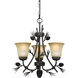 Sierra LED 20 inch Black Walnut Mini Chandelier Ceiling Light