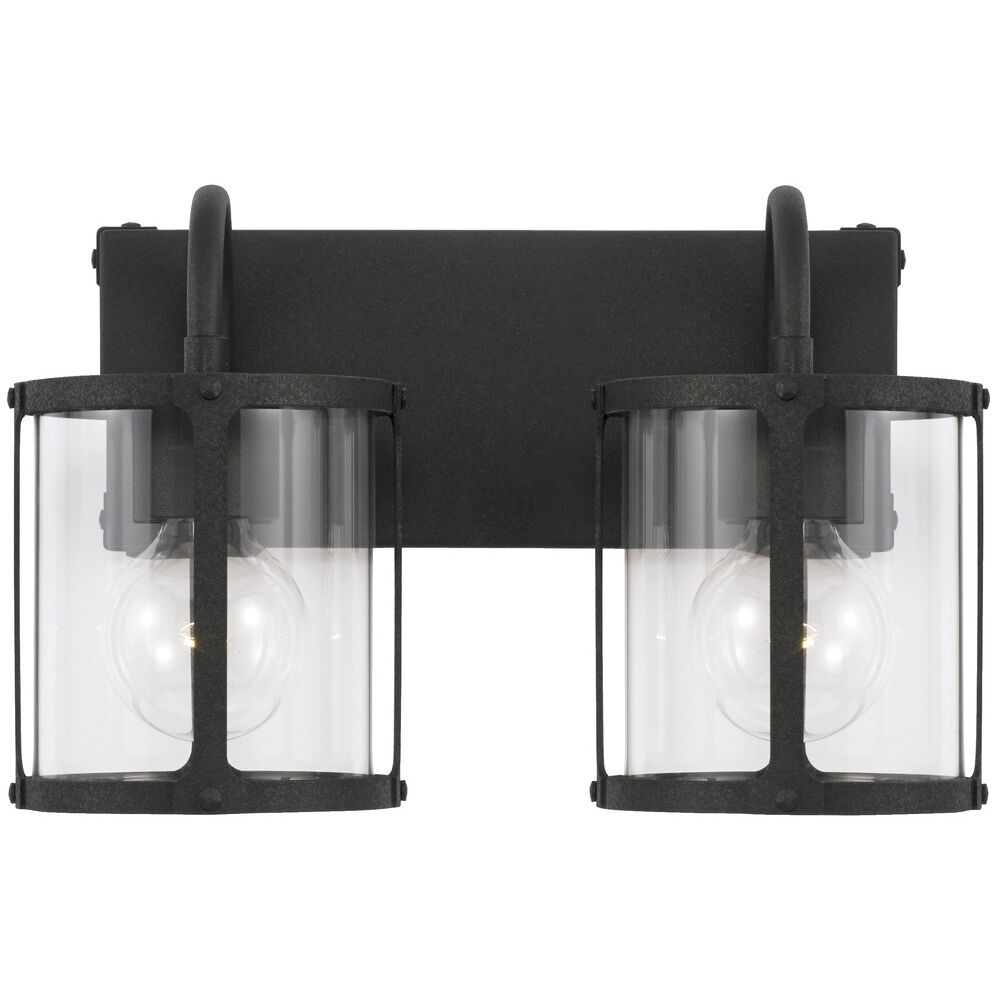 Brennen 2 Light 15 inch Black Iron Vanity Light Wall Light
