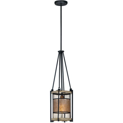 Boundry 1 Light 9 inch Black/Barn Wood/Antique Brass Single Pendant Ceiling Light