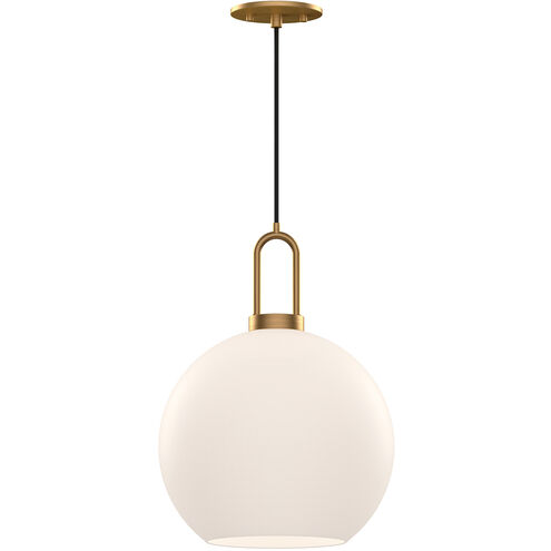 Alora Mood Soji 1 Light 9.88 inch Aged Gold Pendant Ceiling Light in Opal Glass