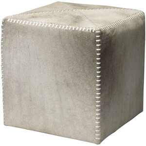 Leather and Hide 16 inch Grey Hide Ottoman