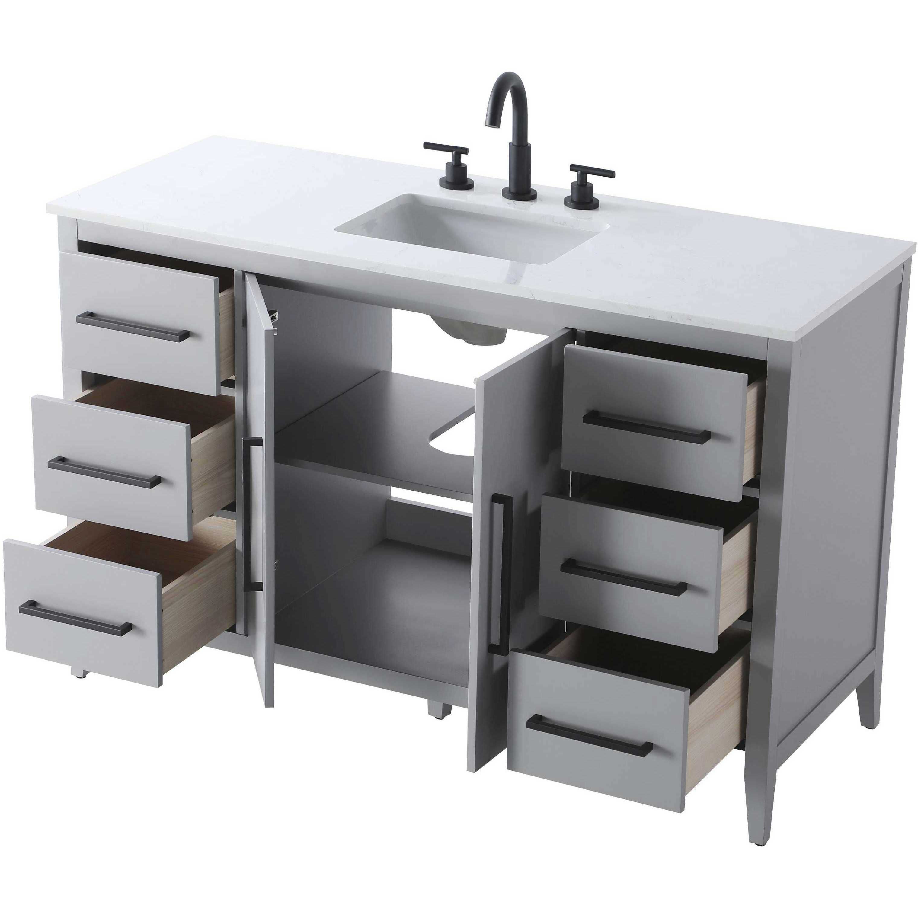 Millie 54 X 35 inch Grey Bathroom Vanity Cabinet