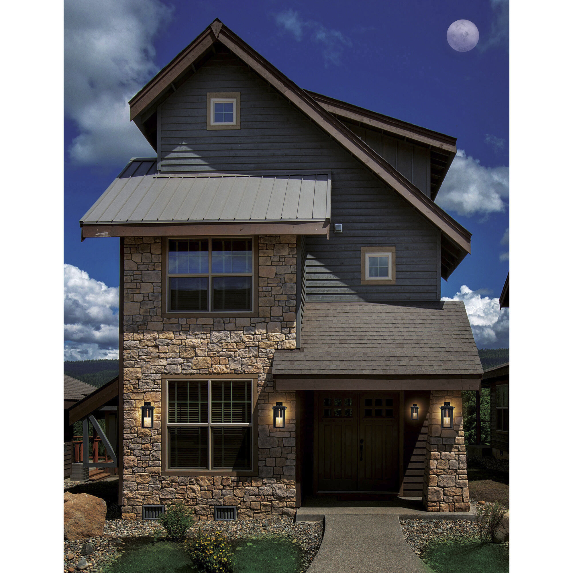 Crawford 1 Light 14.7 inch Black Outdoor Wall Light