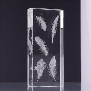 Crystal-Encased Feathers Decorative Accent