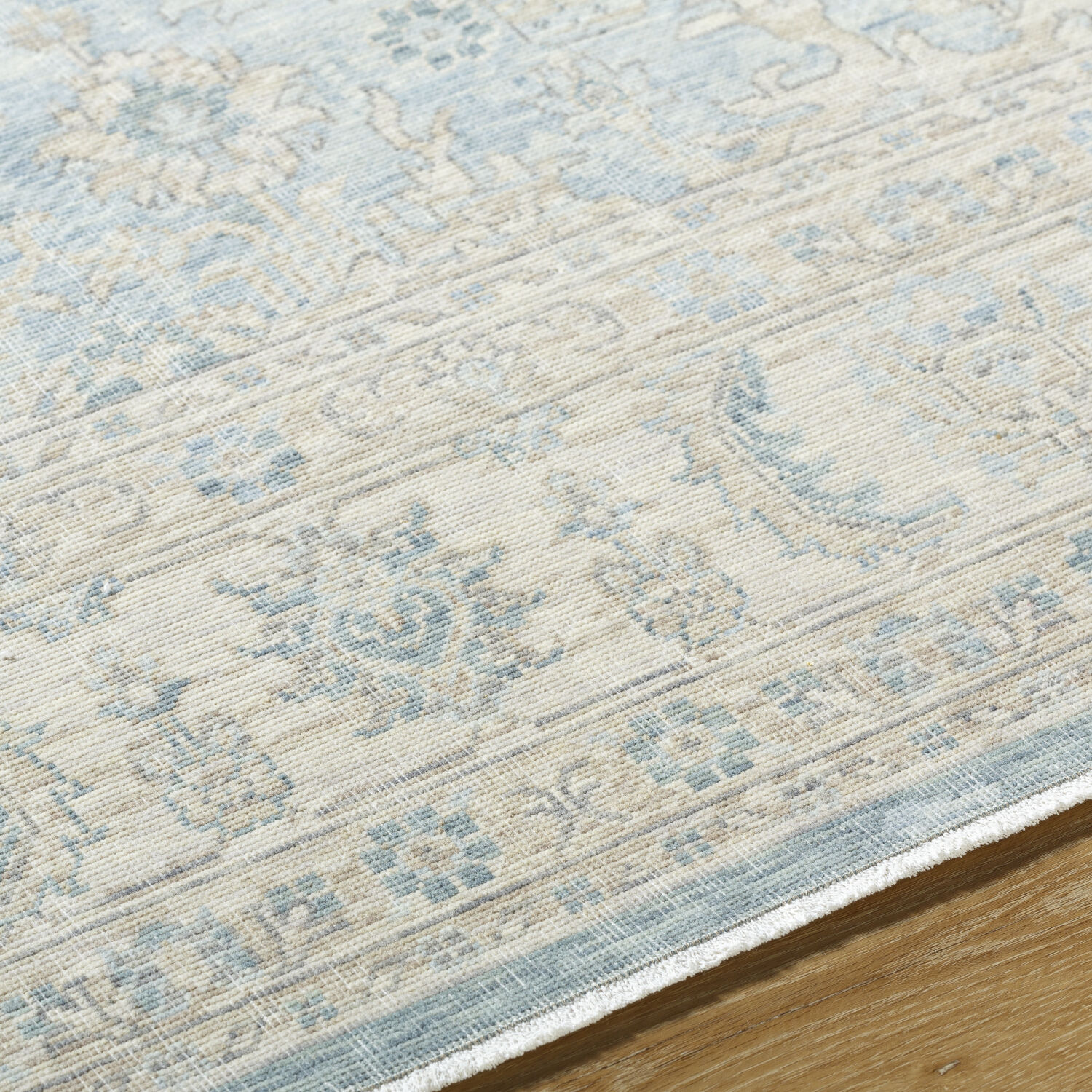 Once Upon a Time 118.11 X 35.04 inch Light Gray / Tan / Pale Blue / Gray / Denim / Medium Gray Machine Woven Rug in 3 x 10