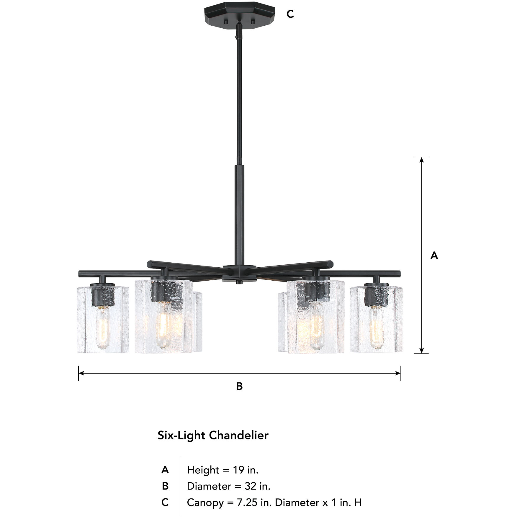 Haven LED 32 inch Matte Black Chandelier Ceiling Light
